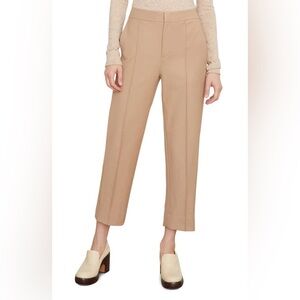 Vince Pecan Tan Pintuck‎ Stove Pipe Cropped Pants Size 8